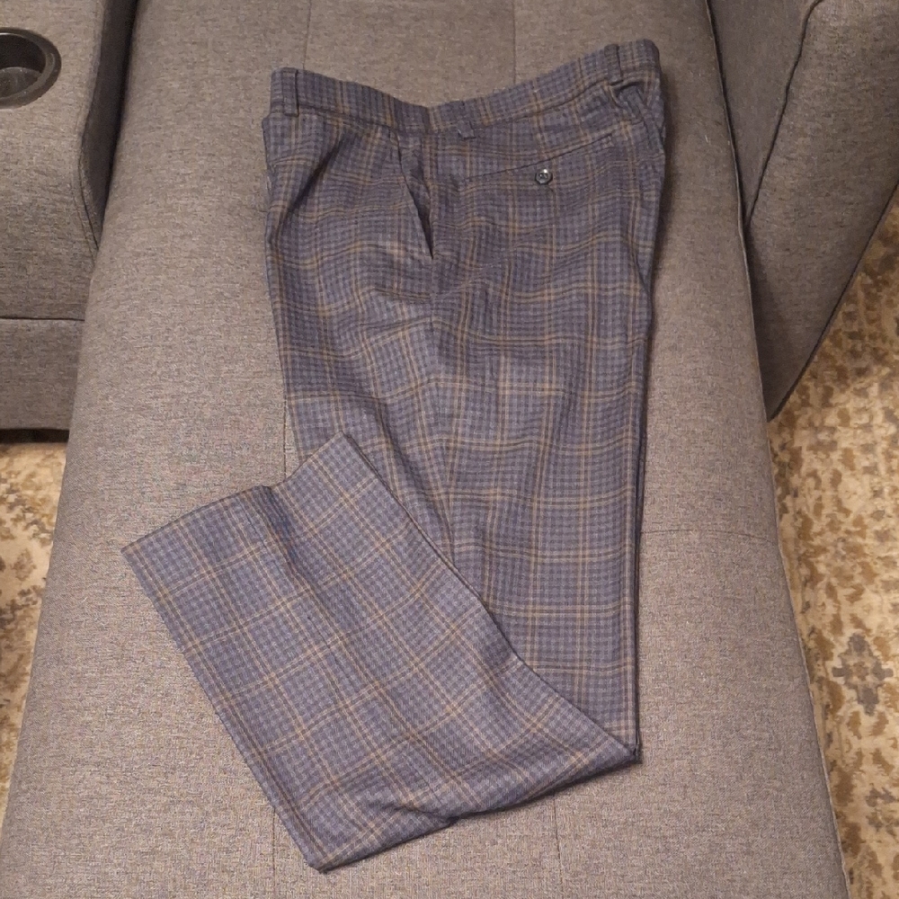 Tommy Hilfiger Men's Plaid Dress Pants - Blue and Brown
